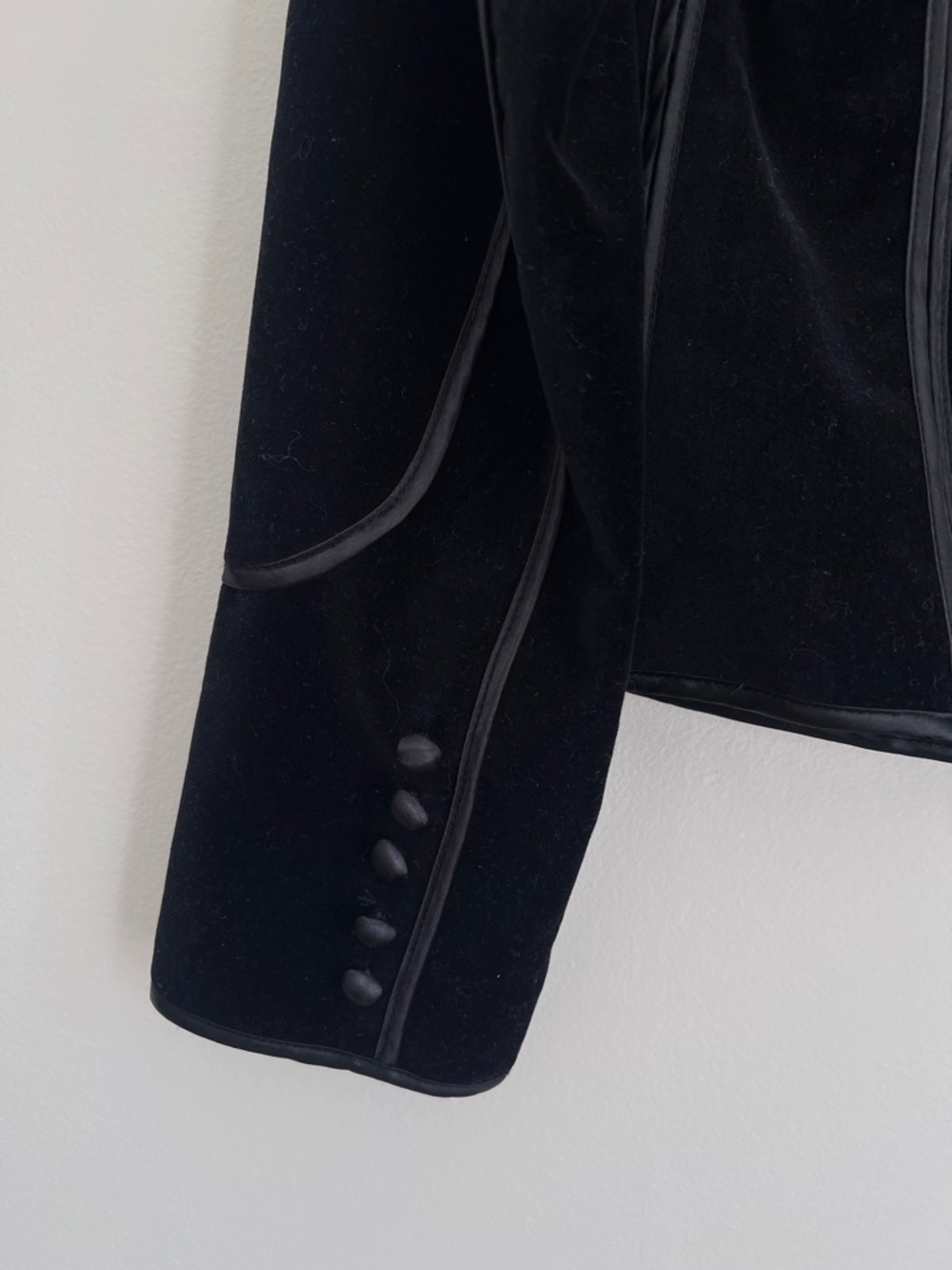 Black Women's Structured Velvet Jacket - Picture 3 of 6